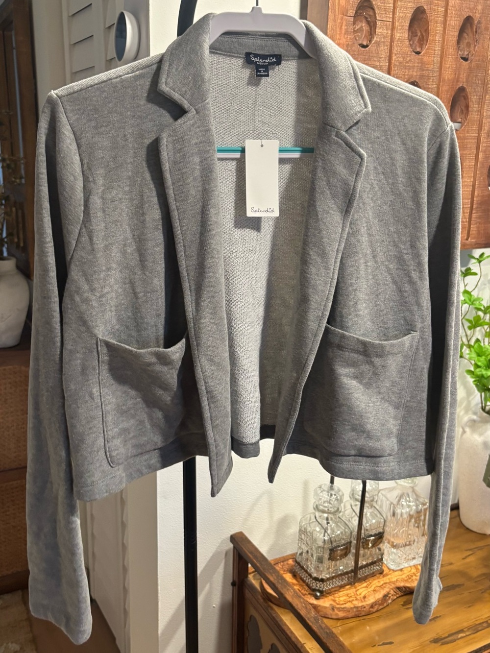 NWT Splendid Gray Knit Blazer Jacket Medium $188